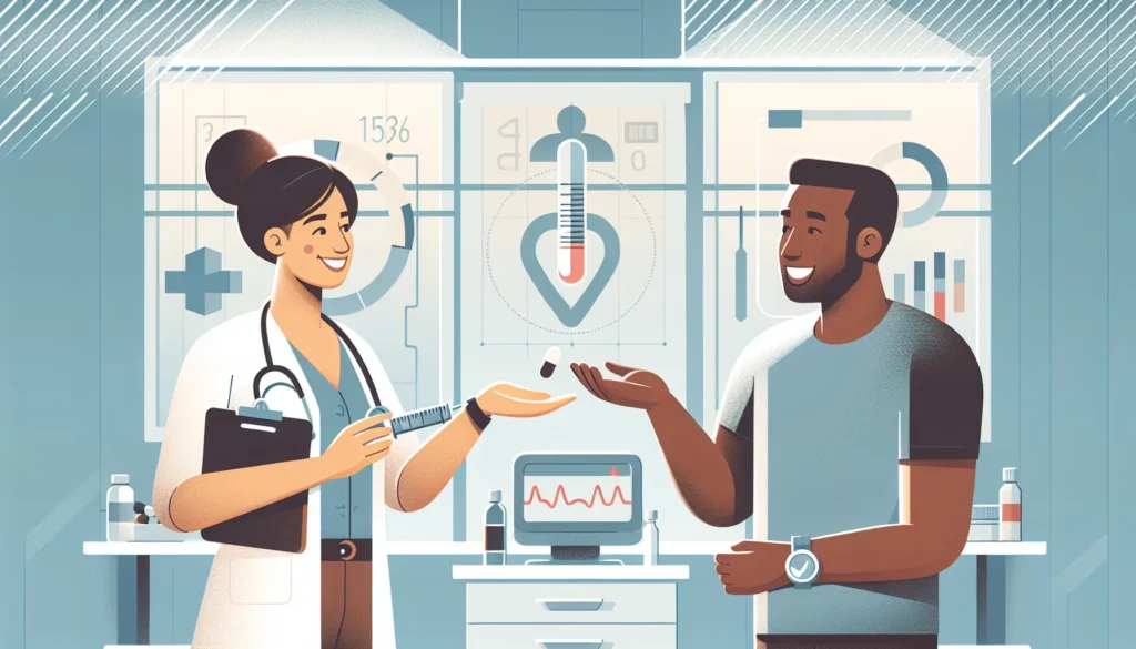 Novo remédio similar ao Ozempic e ao Mounjaro: orforgliprona oral e ecnoglutida reduzem até 13% do peso em estudos clínicos Profissional de saúde entregando pílula a paciente sorridente em clínica moderna, com referências a Ozempic e Mounjaro